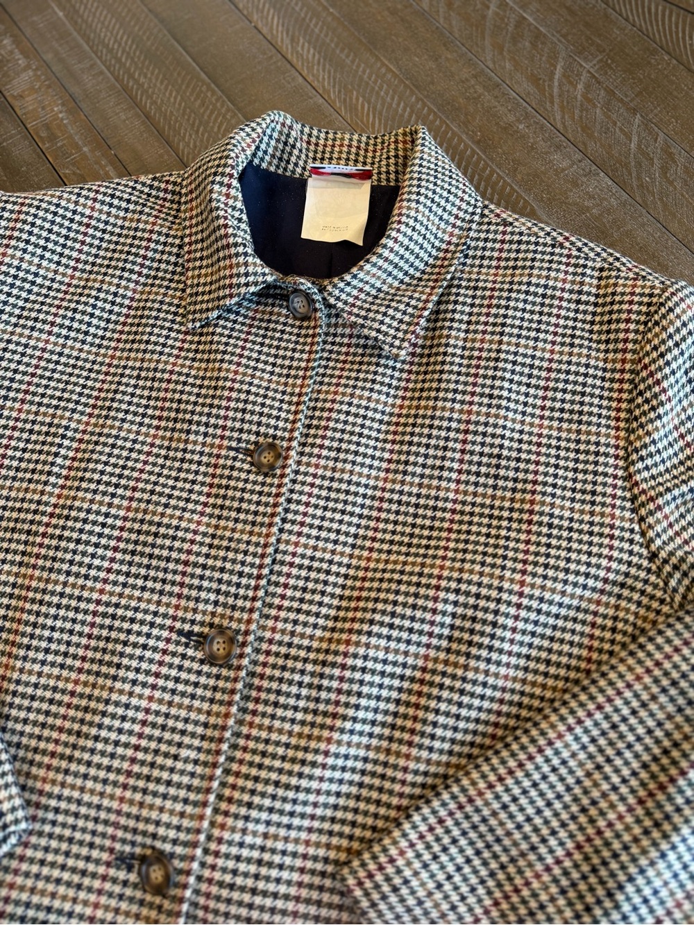 Vintage 90s Alia Petites Wool Blend Plaid Jacket Size 16P